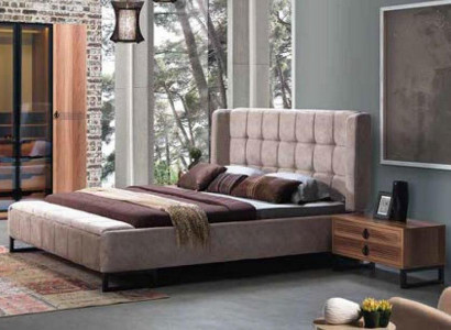 Bed double bed beds furniture interior bedroom design fabric